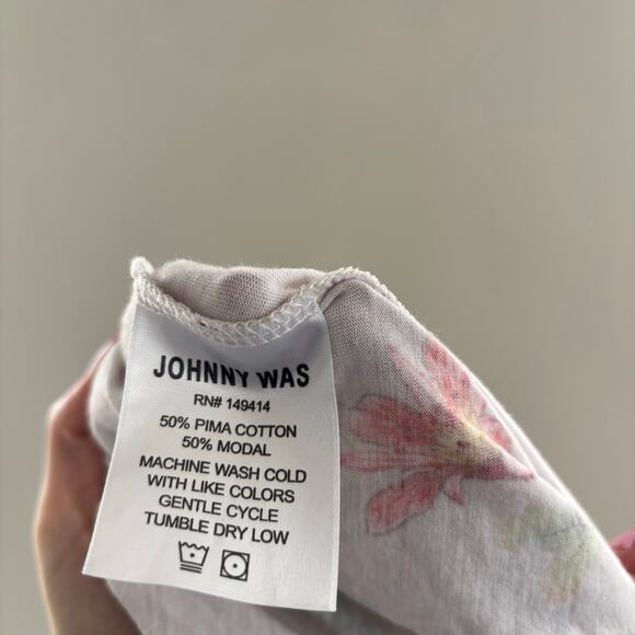 Johnny Was Carly Pajama Set Rosas Floral Print Soft Pink Matching Set Size XXL - Picture 6 of 14